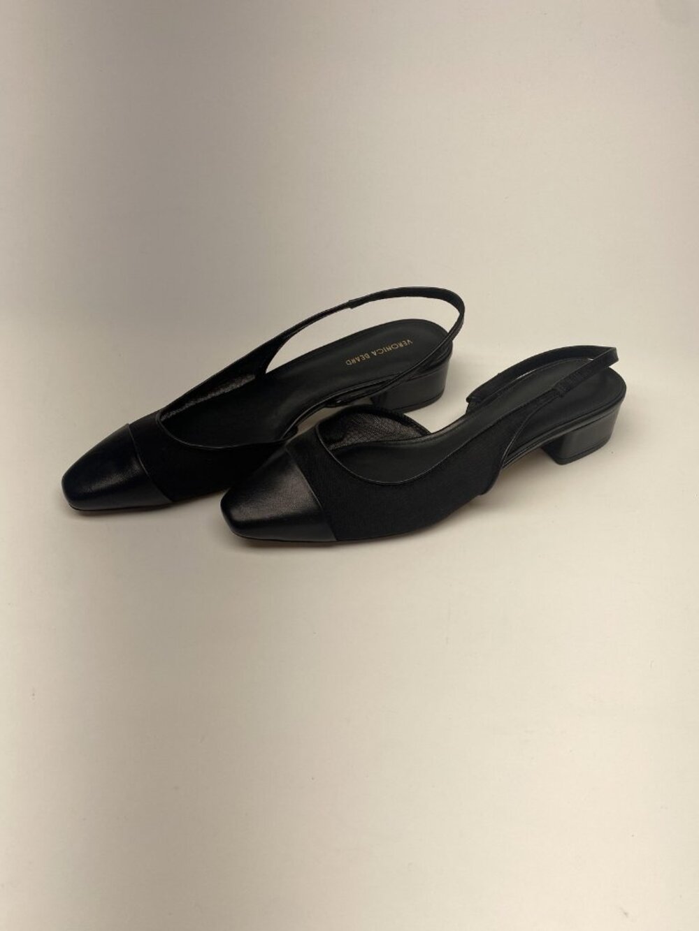 Veronica Beard Shoes Womens Size 9.5 M Black Leather Slingback Low Heel Dressy